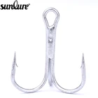 Sunlure 500 шт. рыболовные Крючки Тройные рыболовные крючки сверхующие Антикоррозийные рыболовные снасти 10 #-2 # крючки из высокоуглеродистой стали матовое Олово