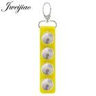 JWEIJIAO милый круглый стеклянный брелок с ежиком в тумане, желтые кожаные брелки для ключей, брелок для ключей, ювелирные изделия, подарки H222