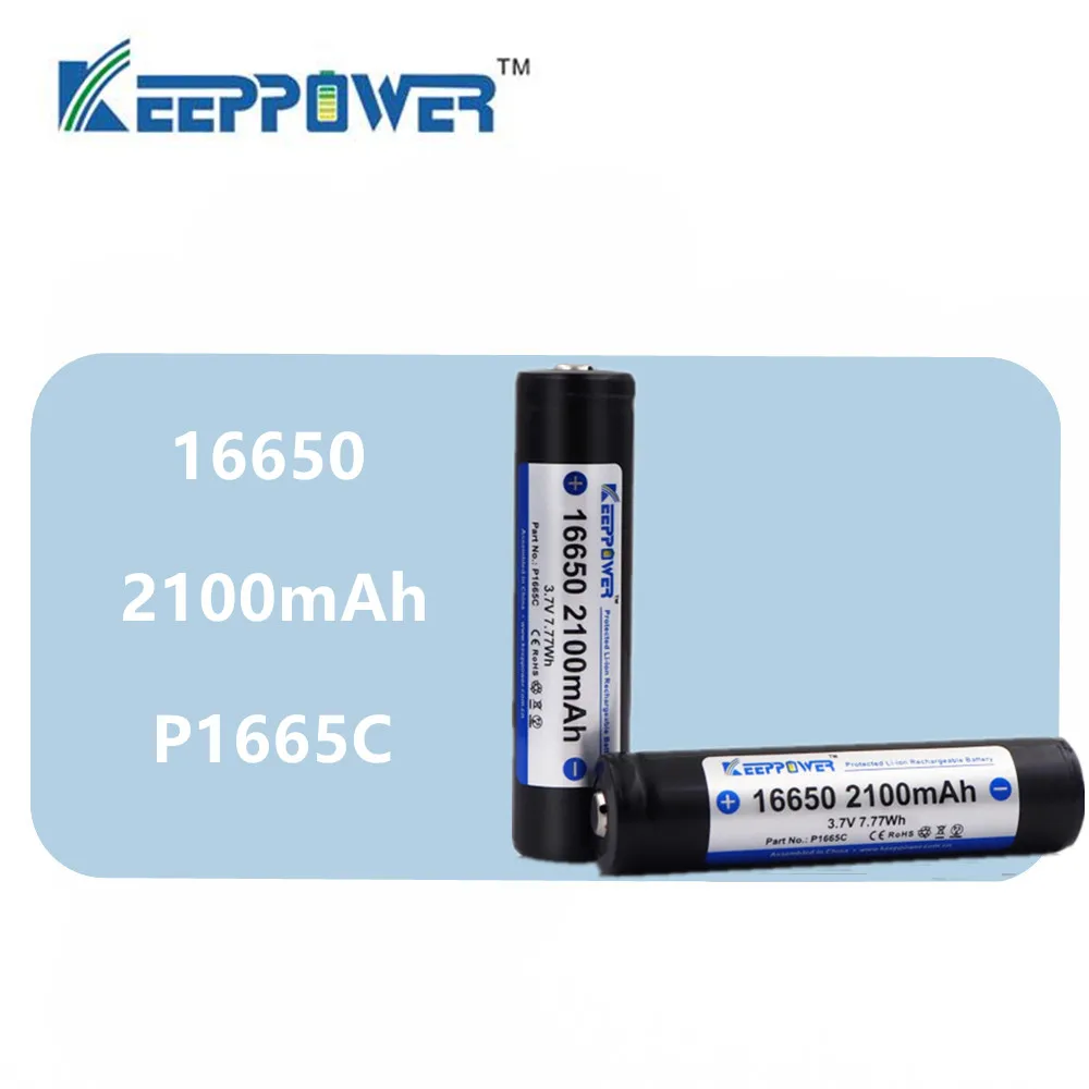 2 шт. KeepPower 16650 батарея 2500 мАч защищенная литиевая аккумуляторная P1665C 3 7 в Прямая