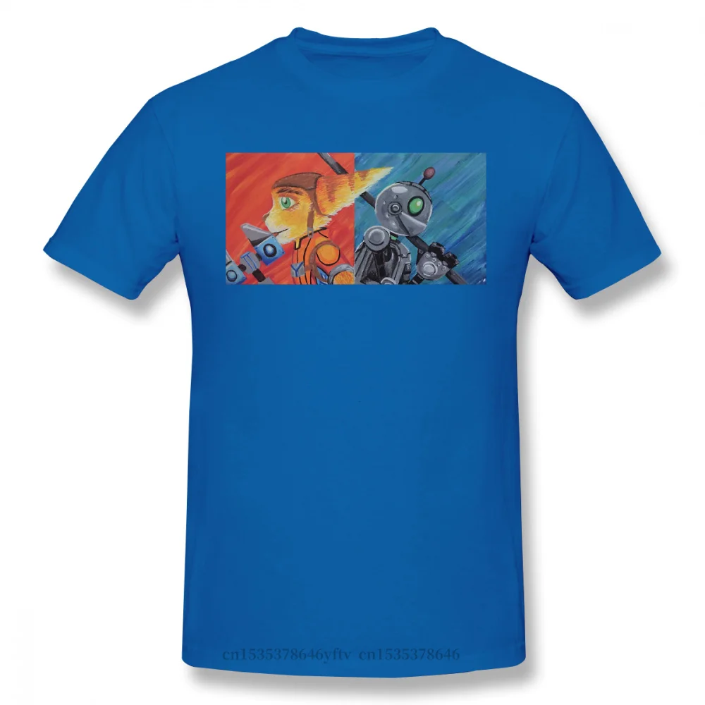 

2021 Leisure Fashion 100% cotton T-shirt Ratchet Clank Quartu Gadgebots Game for Men Tag Team Funny Crewneck
