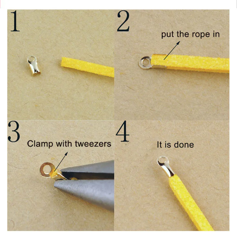 100 шт. зажим для веревки ОБЖИМНАЯ застежка кожаный изготовления ювелирных
