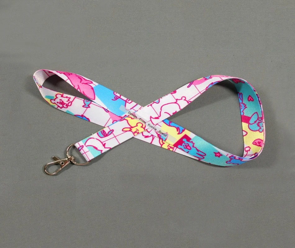 Пользовательские сублимация шнурок с принтом металлические вращающиеся крючки