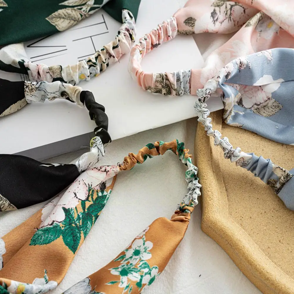 Треугольная Бандана с принтом резинка для волос в богемном стиле шелковая