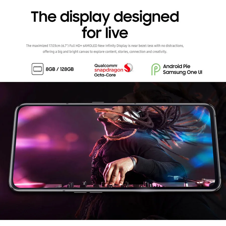 samsung Galaxy A80 A805F/DS LTE мобильный телефон 6," 8 ГБ ОЗУ 128 Гб ПЗУ Snapdragon 730 Android 3700 мАч NFC две sim-карты