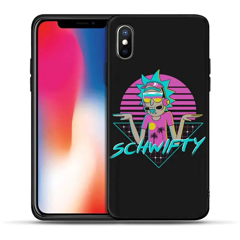 Аниме Рик и Морти мультфильм чехол для телефона аниме для iPhone 5S, SE 6 6s 7 8 plus Мягкий ТПУ силиконовый чехол для iPhone X XR XS MAX чехол