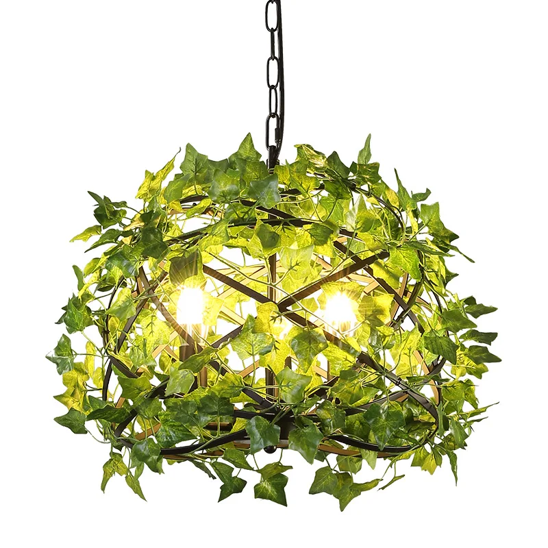 Подвесной светильник в виде растений и птиц диаметр 40 см промышленная креативная