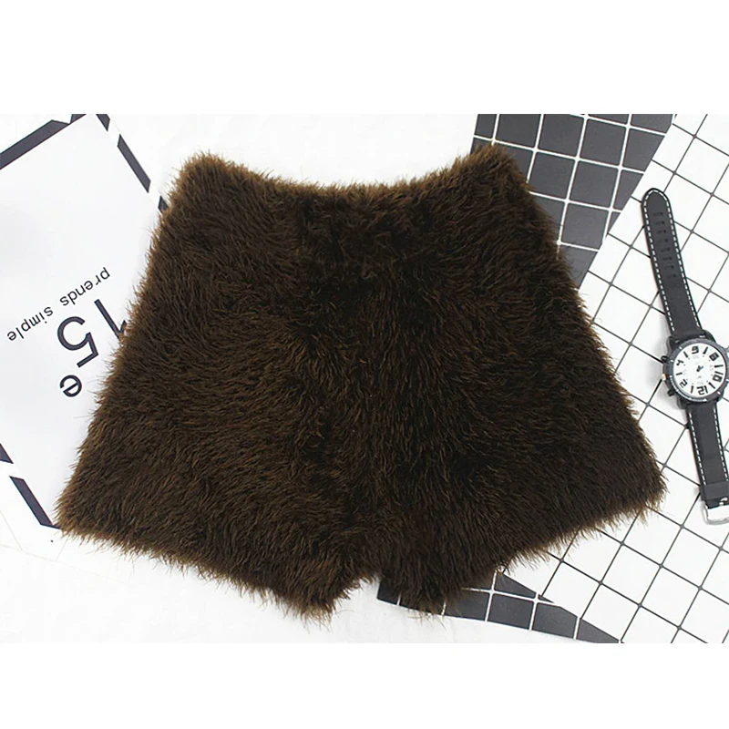 Весенние и зимние женские толстые шорты из мохера с высокой талией эластичные