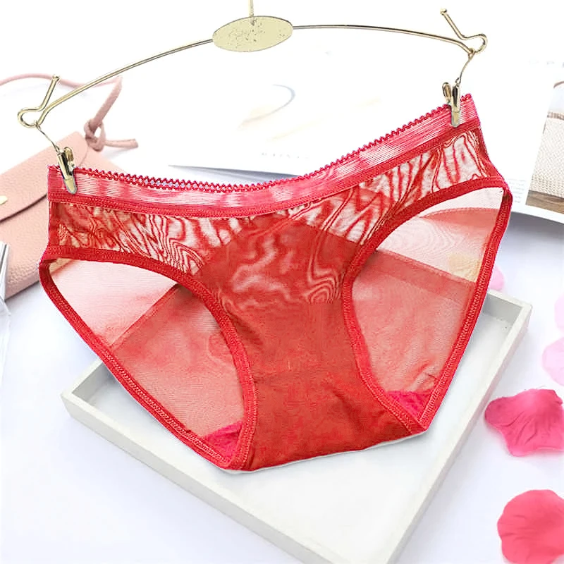 Женские сексуальные хлопковые трусики бесшовное прозрачное дышащее однотонное