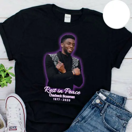 Рубашка Rip Chadwick Boseman рубашка Wakanda Forever Rest In Peace 1977 2020|Мужские футболки| |