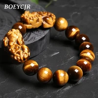 boeycjr a high quality tiger stone bead lucky pixiu brave troops energy bangles bracelets for men or women jewelry