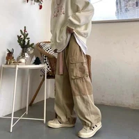 wide leg pants mens fashion cargo pants vintage harajuku trousers japanese streetwear multi pocket casual stitching dungarees
