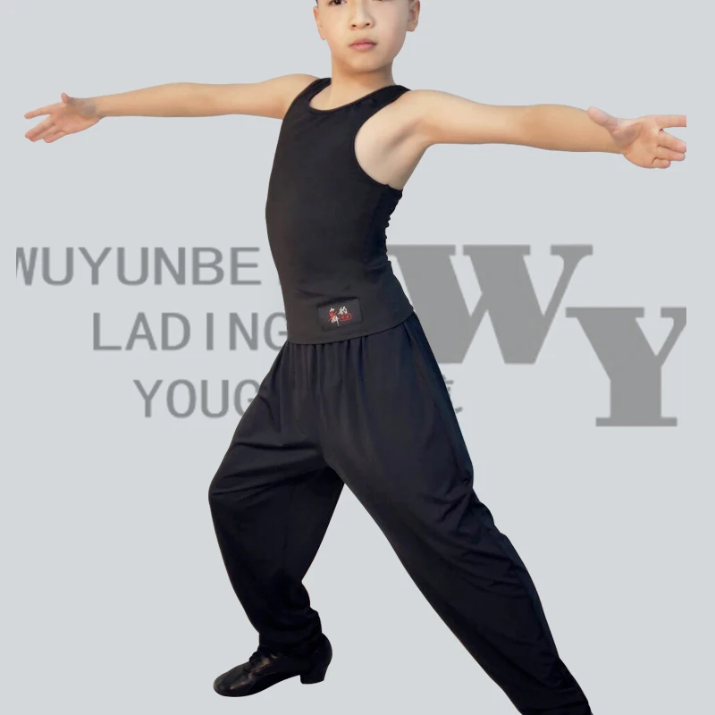 New Children's Latin Dance Clothes Black Pants Kids Practice Wear ChaCha Rumba Jogger Pant Ballroom Competition Trousers |