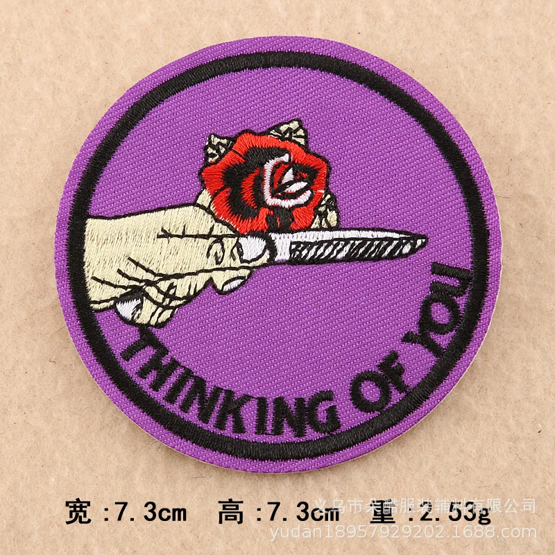 

Embroidered DIY Round Badge High-End Clothing Accessories Cap Badge Embroidered Cloth Sticker Patch Iron on Patches Applique