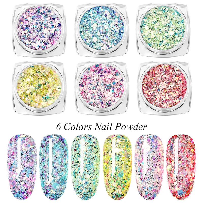 8 коробок кленовые листья блестящий порошок для дизайна ногтей голографические