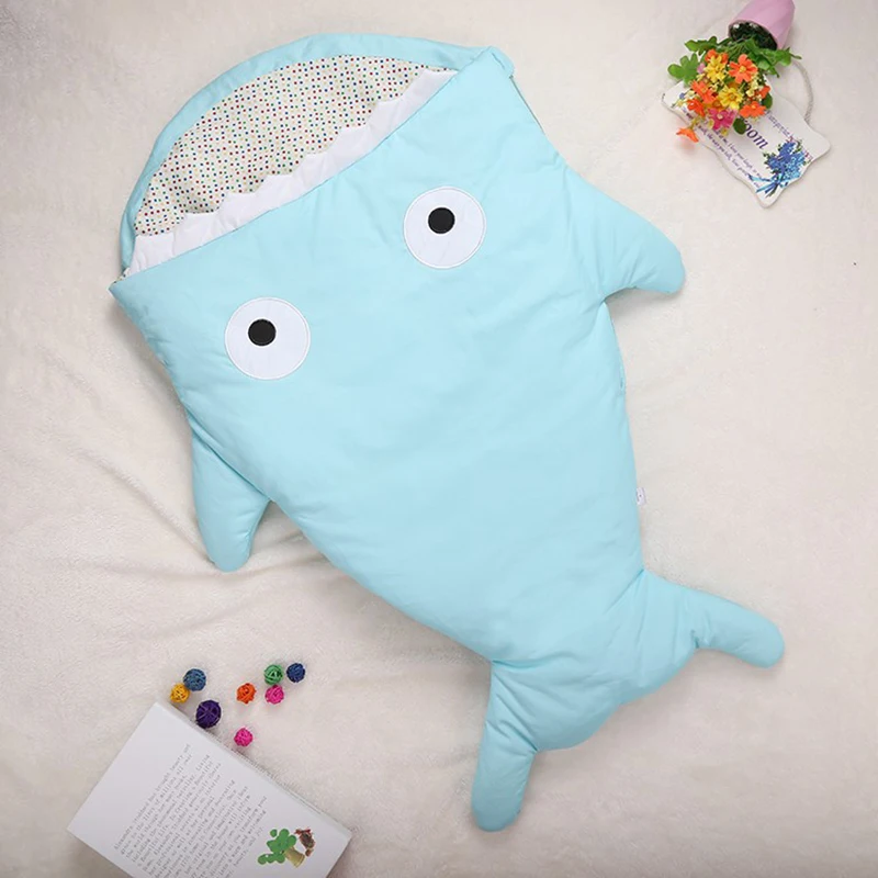 Детское одеяло s спальный мешок в виде акулы с хлопковой подкладкой утолщенная