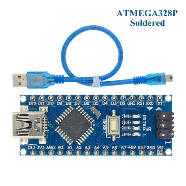 Контроллер Nano V3.0 ATMEGA328P/168P с кабелем usb совместимым драйвером USB arduino CH340
