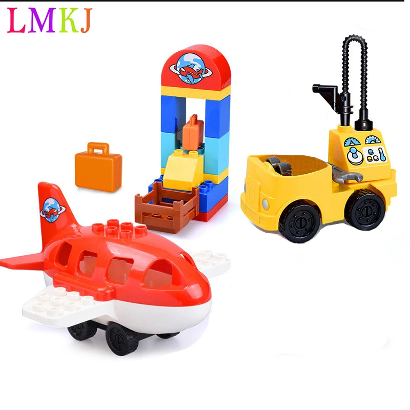 

Big Size Building Blocks Sets Busy Airport 37Pcs Diy Bricks Compatible with Educational Toys Gifts for Children and Kids