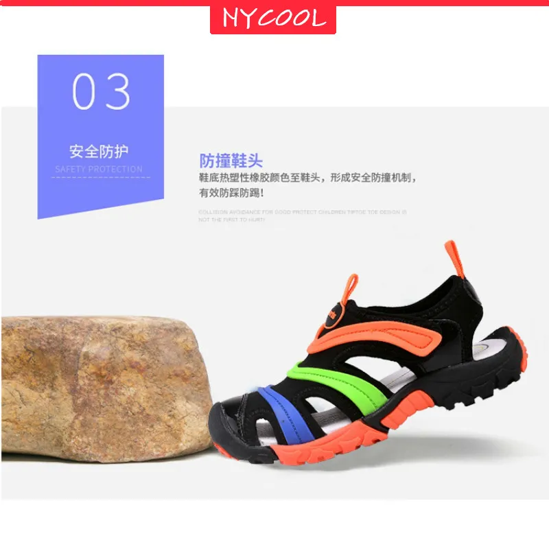

NYCOOL Kids Shoes Boys Sandals Pink Little Girl Shoes Caterpillars 2020 Summer Beach Shoes Outdoor Walking Sport Shoes Unisex