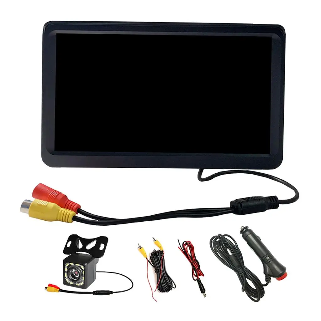

7 inch LCD Backup Car Monitor 12 LED Camera Kit Parking 170 Wide Angle Distance Lines HD Lens for Car SUV Park Assist