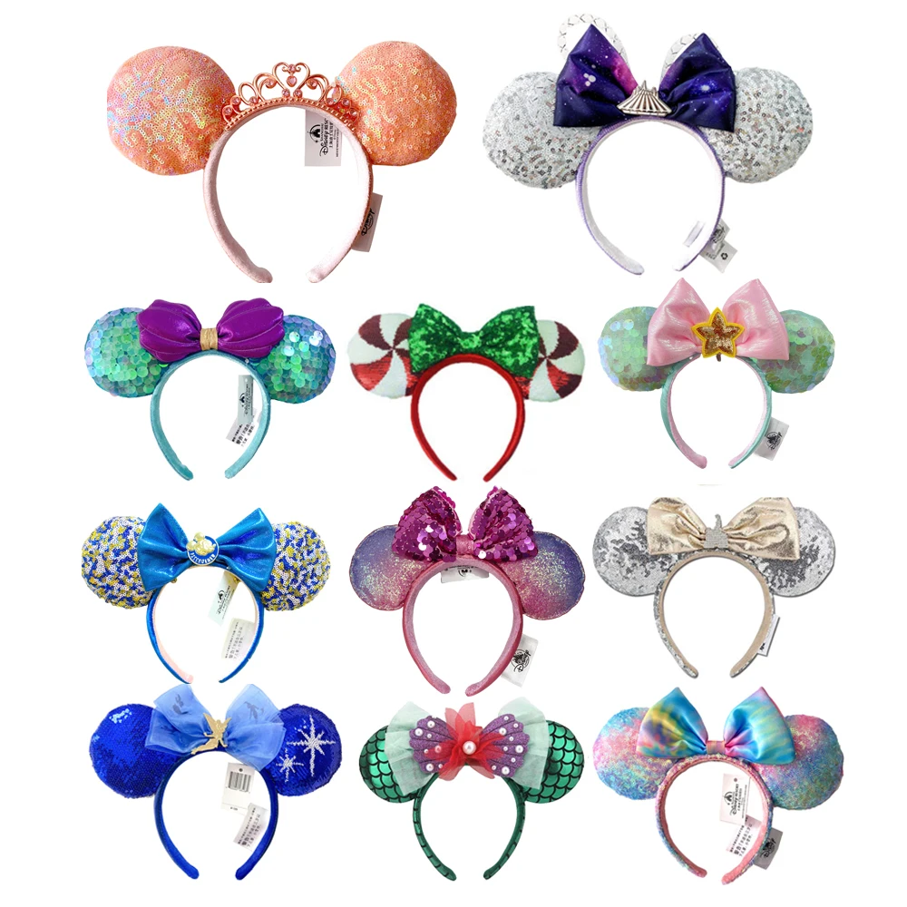 Повязка на голову Минни-Маус Disney уши Костюм Русалки с блестящими бантами