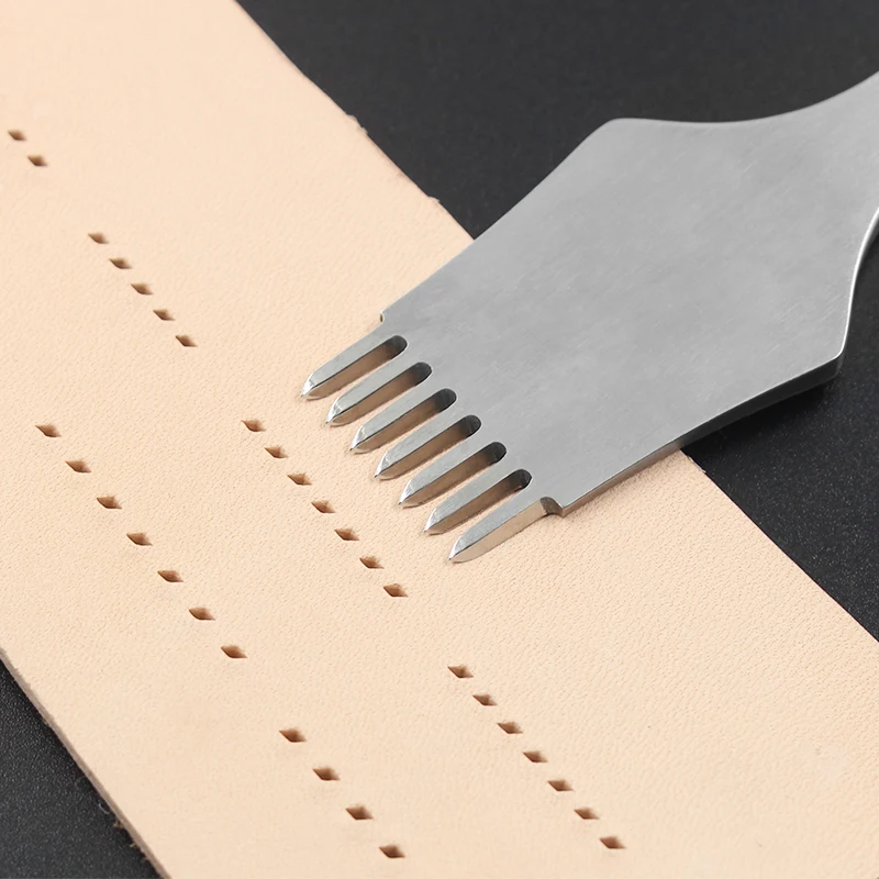 

1/2/5/7 Teeth Die Steel Leather Hole Punching Leather Chisel Kit DIY Leather Craftwork Spacing Stitching Piercing Punch Tool Set