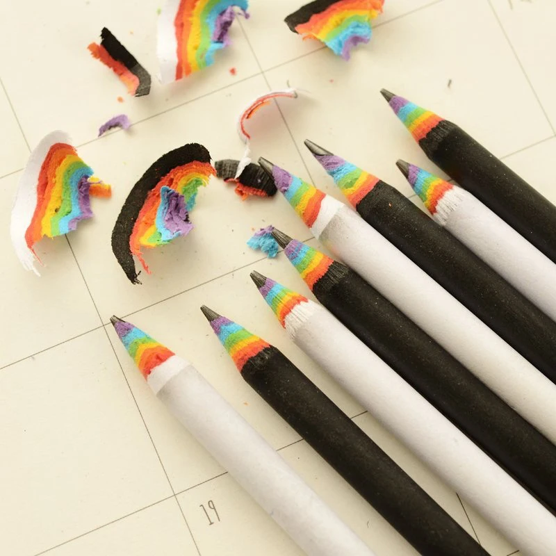 

Карандаш HB Радужный, креативный индивидуальный черно-белый карандаш для студентов, 2 шт.