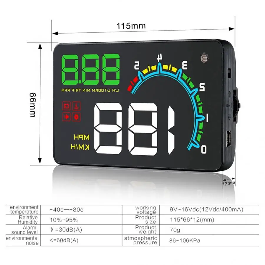 DVR Camera Car Universal 4 inches Display Dash Screen D3000 HUD ODB2 System car accessories | Автомобили и мотоциклы