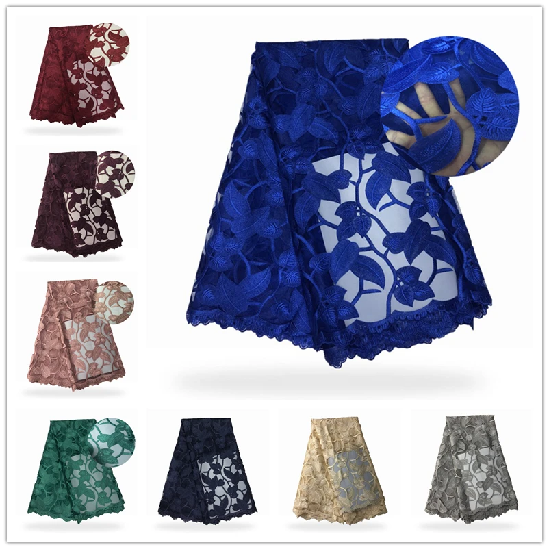 

Royal blue 5 Yards Nigerian Laces Fabrics High Quality Tulle African Laces Fabric high quality Wedding French Tulle 5 Yards