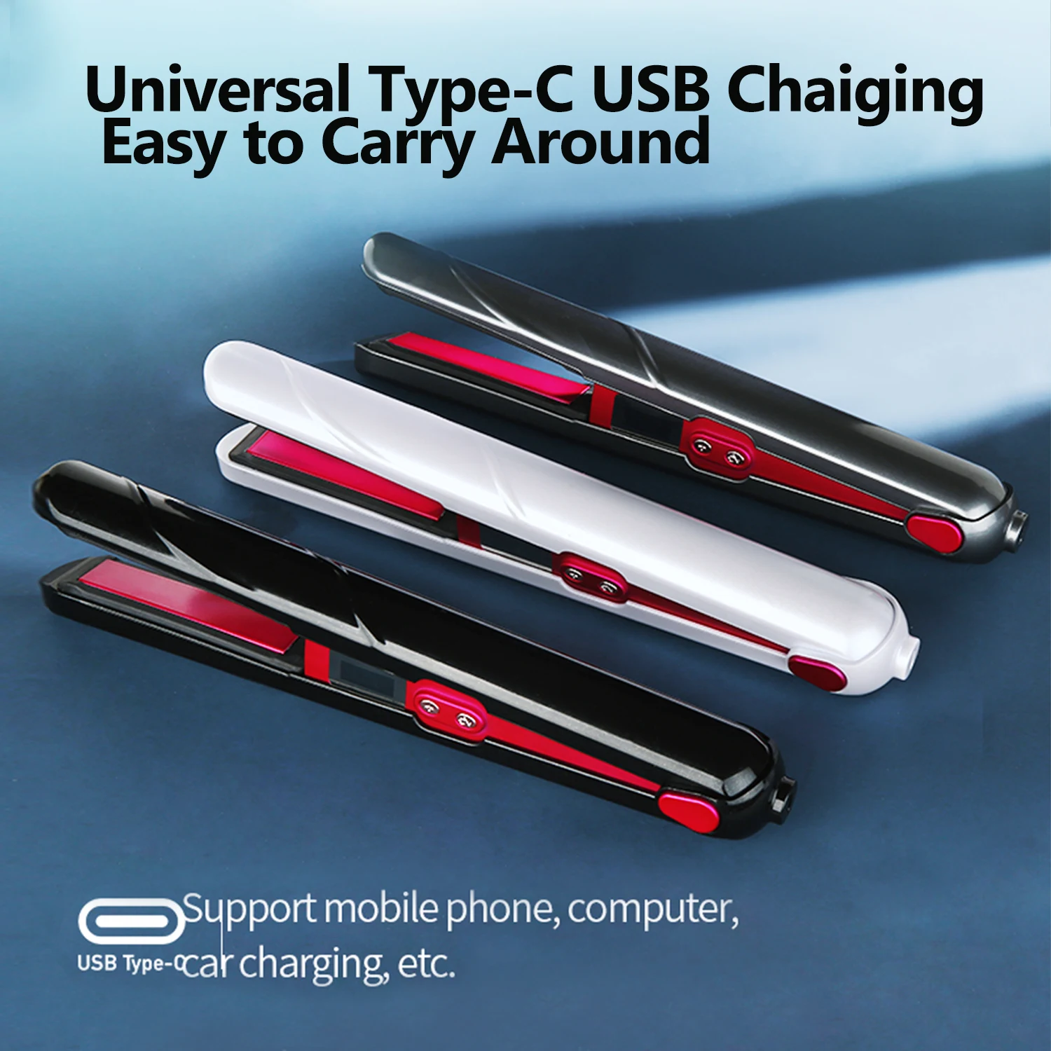 

2 IN 1Wireless Corrale Hair Straightener Portable Flat Iron Hair Straightening Irons Curler Travel Home Use Hair Curler Tools