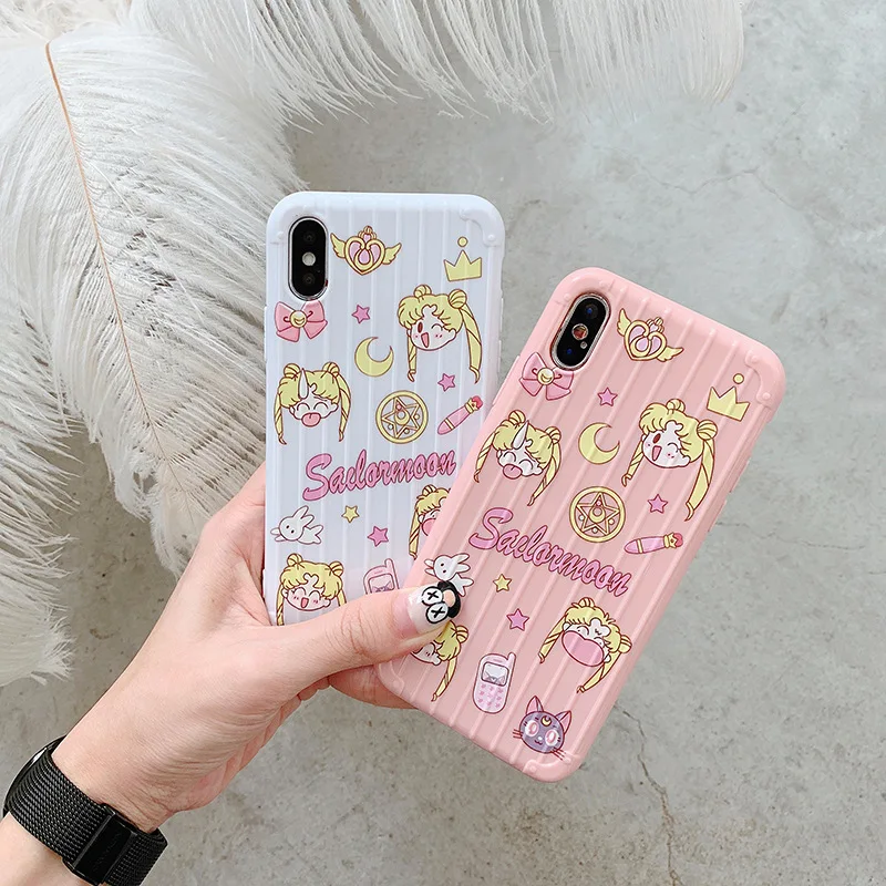 Для iphone 11Pro Max милый мультяшный Сейлор Мун карамельный розовый чехол для телефона