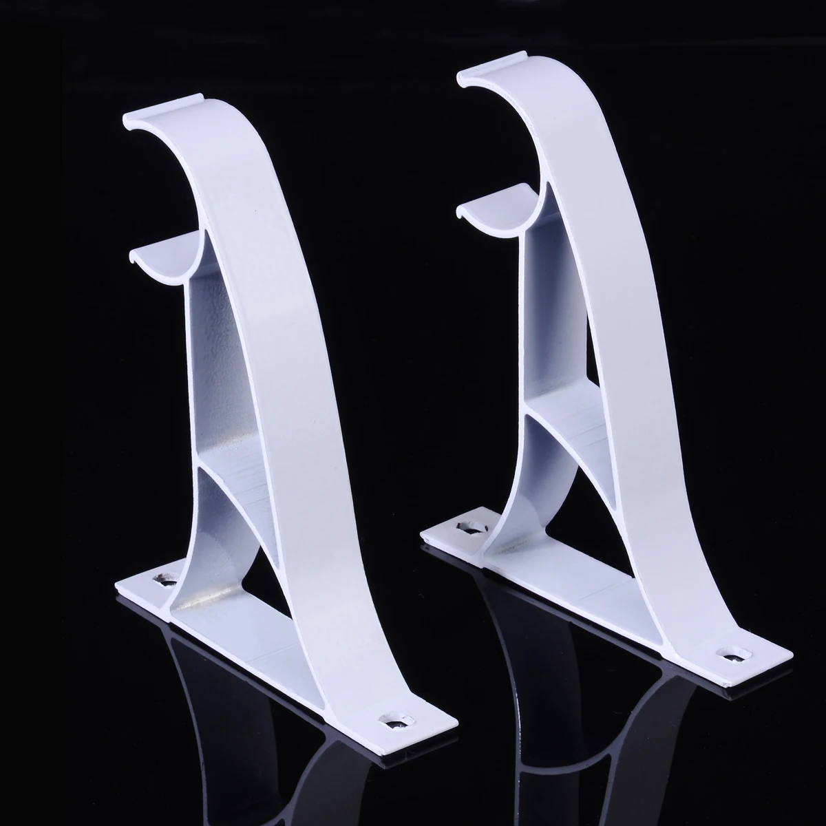 

1Pair Curtain Rod Bracket without Drilling Fixtures Hang Curtain Rod Holders Tap for Window Decoration Curtain Rod Bracket