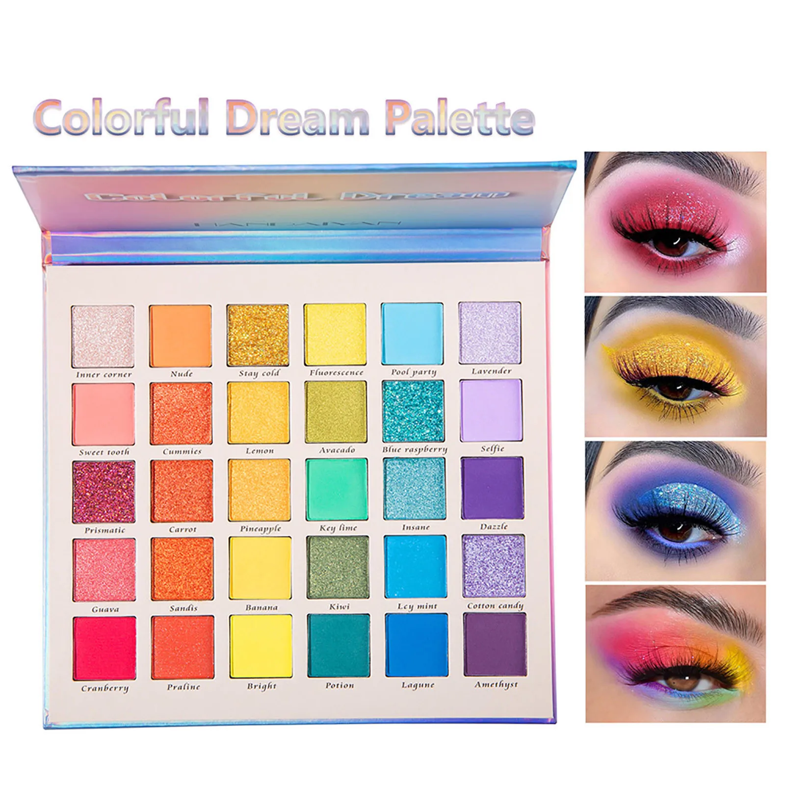 

30colors Brazil Eye Shadow Palette Pigmented Pressed Powder Shimmer Eye Shadow Matte Glitter Stage Party