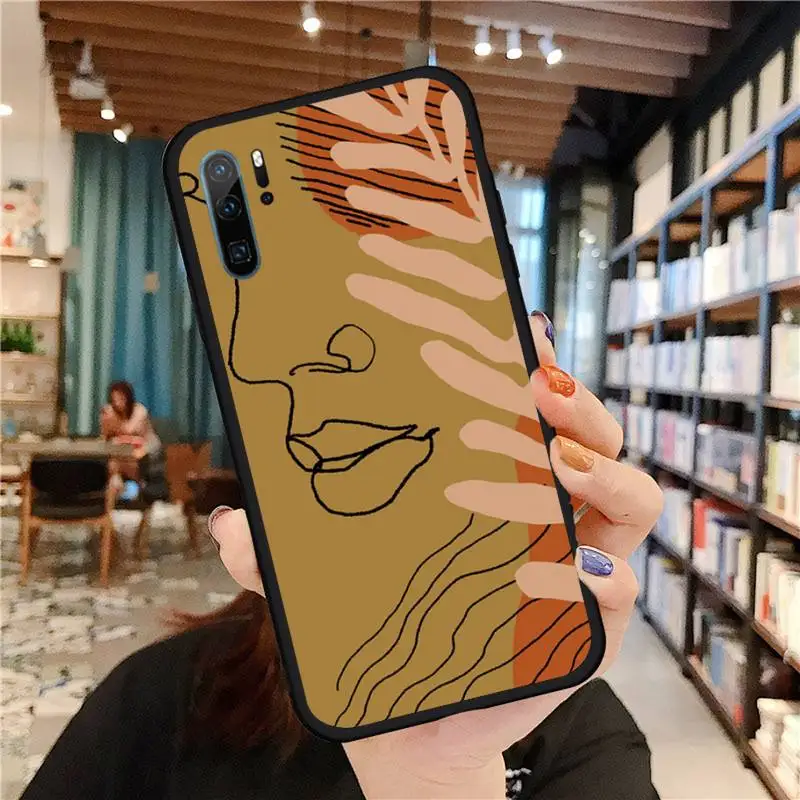 

Poster Minimalist Face artwork sketch Phone Case For Huawei honor Mate P 9 10 20 30 40 Pro 10i 7 8 a x Lite nova 5t