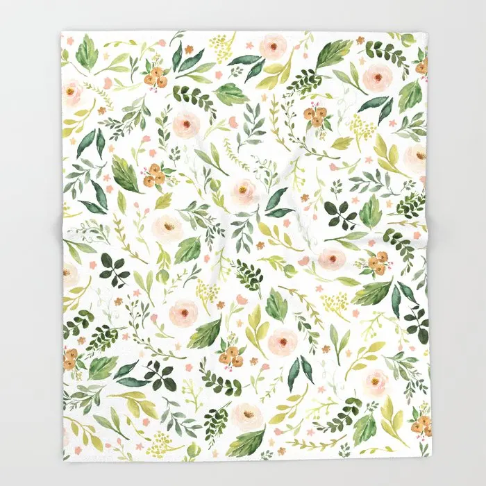 

Botanical Spring Flowers Blanket Winter Sheet Bedspread Sofa Bed Throw Light Thin Soft Warm Machine Washable Flannel Blankets