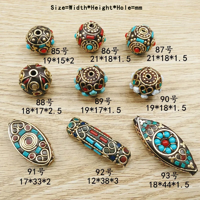 Микс 10 штук оптовая вкладка Непала Медные бусины разных форм подвески для изготовления ювелирных изделий бисерной работы ожерелья компоненты ДИЙ