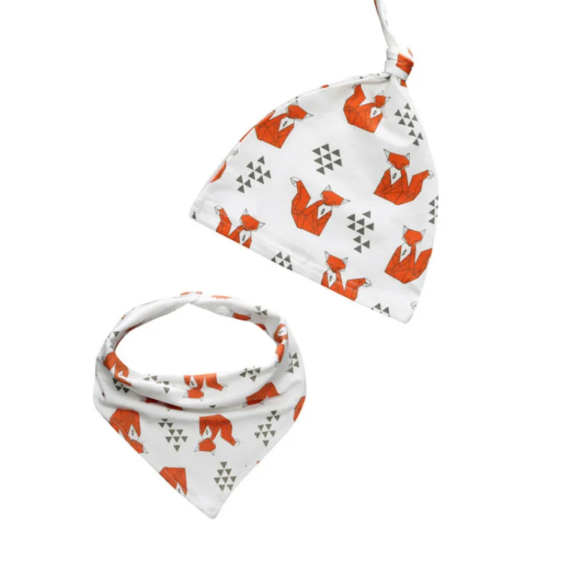 

Bay Hat 2 Pieces Infants Pointed Hat Tied Angle + Bibs Children Accessories Pieces