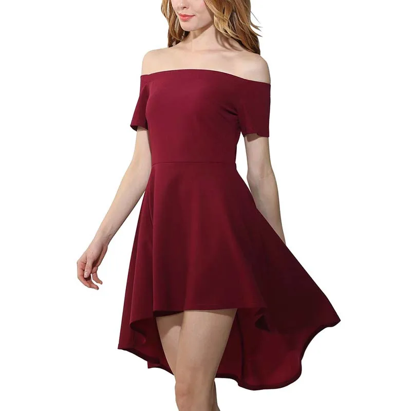 Новинка 2019 модное весеннее женское однотонное платье до колена с длинной спинкой