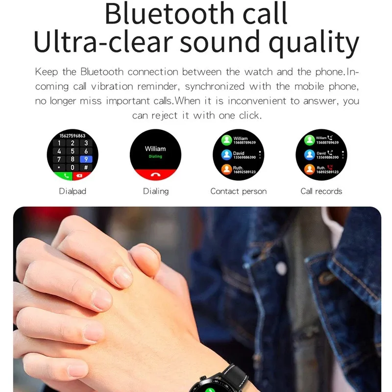 

E12 Smart Watch Bluetooth Phone Smartwatch Man Women Waterproof Movement Measure Heart Rate Sleep Blood Pressure For IOS Android
