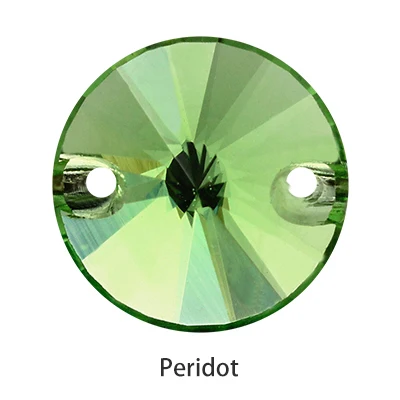 Peridot PIPATIAN круглые блестящие свежий Цвет K9 стеклянные риволи пришить стразы плоские стразы с украшением в виде кристаллов пуговицы для шитья на изготовление одежды - Цвет: Peridot