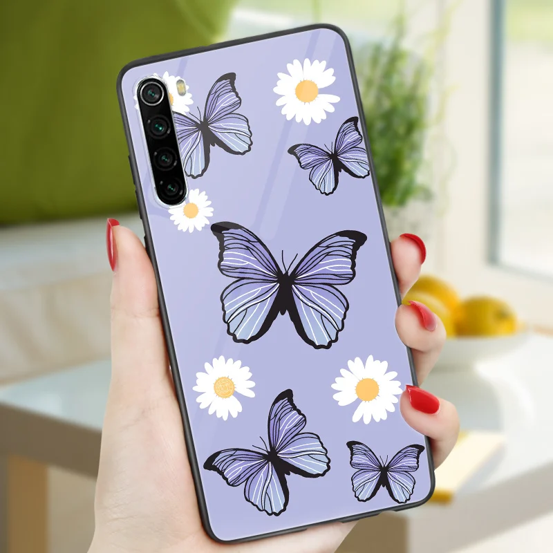 Силиконовый чехол с бабочкой для Xiaomi Redmi Note 9 PRO S 8 T 7 6 5A Prime 5 Plus 6A 7A 8A 9A Mi 10 Lite