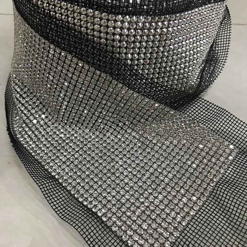 5 ярдов/рулон 24 строк мм Стразы сетка Прозрачный С кристалалми и стразами отделка