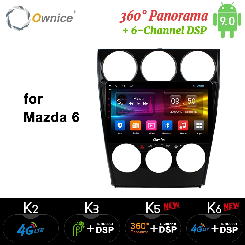 Ownice k3 k5 k6 Android 9 0 Автомобильный DVD плеер для Mazda 6 Ruiyi 2006 2007 2008 2009 2010 2015 GPS Navi 360