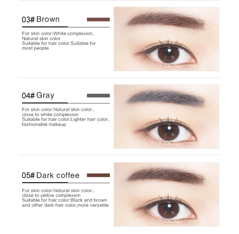 Автоматический карандаш для бровей 5 цветов двойная головка ручка натуральная