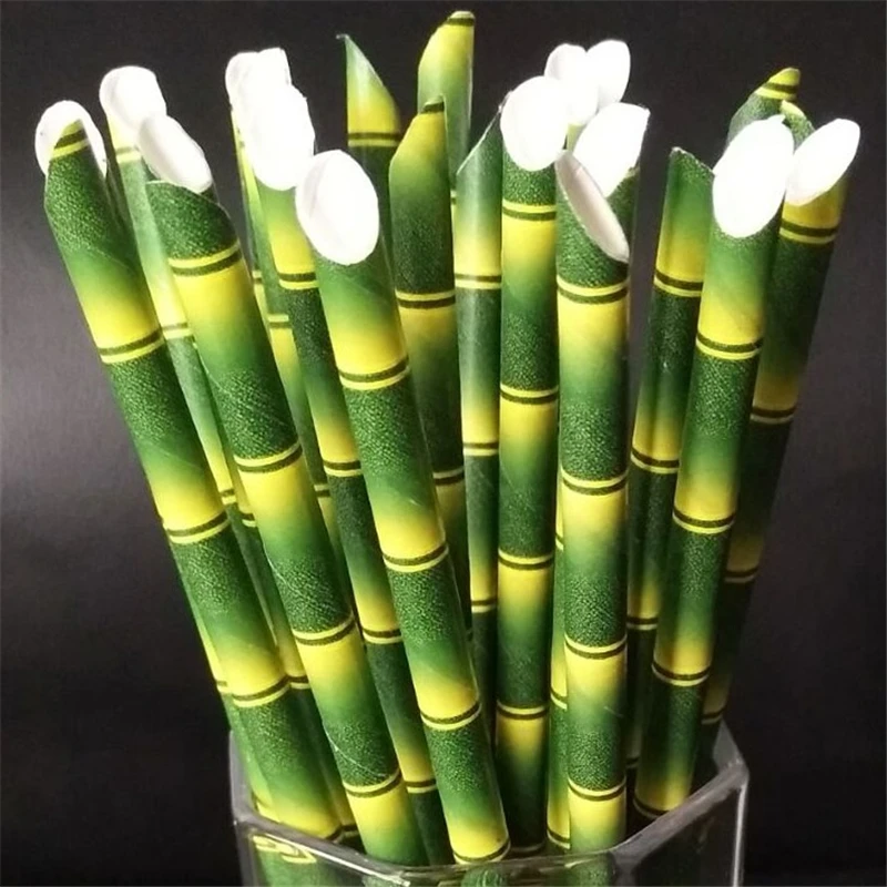 100pcs 19.7cm Paper Straw Reusable Bamboo Drinking Tube Party Supplie Decoration Cocktail Drink Accessory Barware | Дом и сад