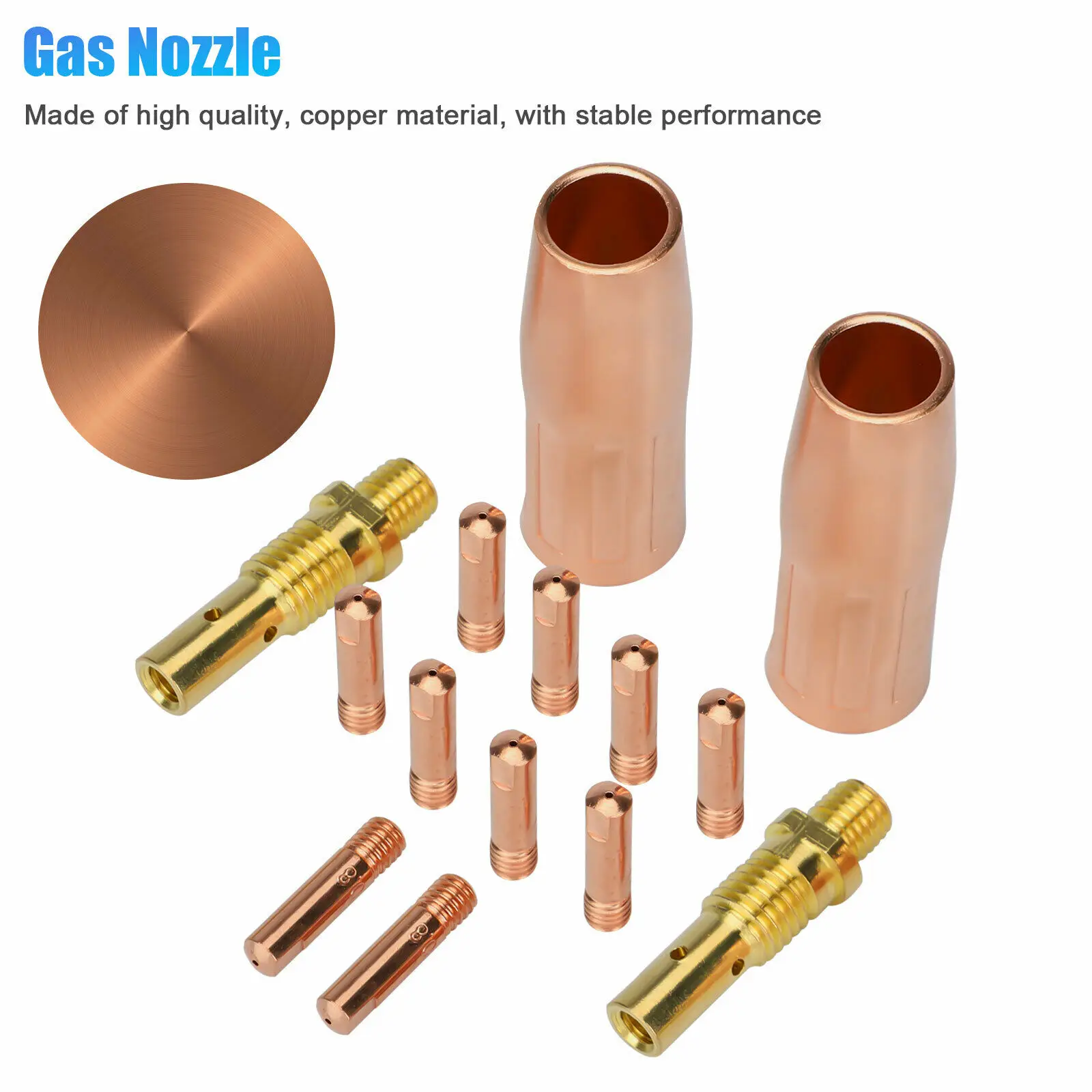 

14pcs Mig Welding Nozzle Welder Torch Nozzles Gold Tip Holder Contact Tips Kits For Mini /#1 Magnum 100L K530 Series Mig Welding