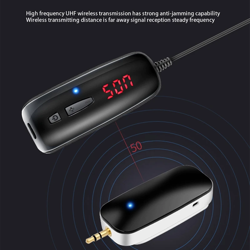 

HOT-Lavalier Wireless Microphone UHF Wireless Transmission Noise Reduction Microphone for Phones, Computers, Cameras