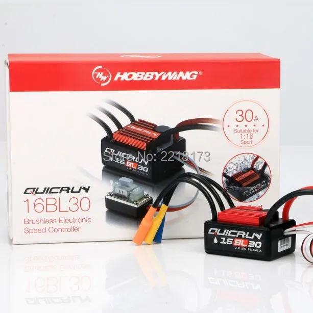 Щеточный электронный регулятор скорости HobbyWing QuicRun 30A Водонепроницаемый и Brushless ESC