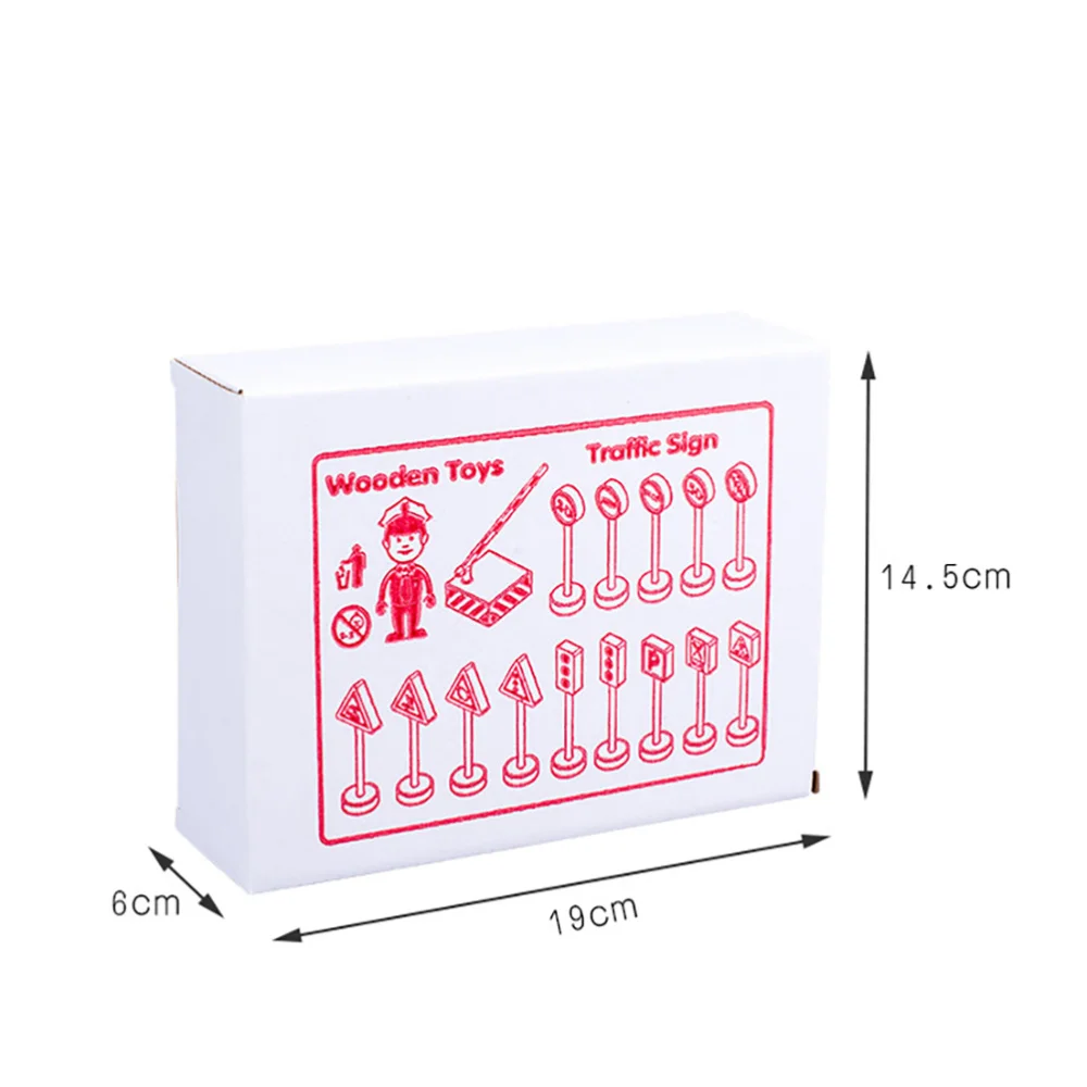 

15pcs Colorful Wooden Street Traffic Signs Parking Scene Kids Children Educational Toy Set For Kids Birthday Gift Random Patter