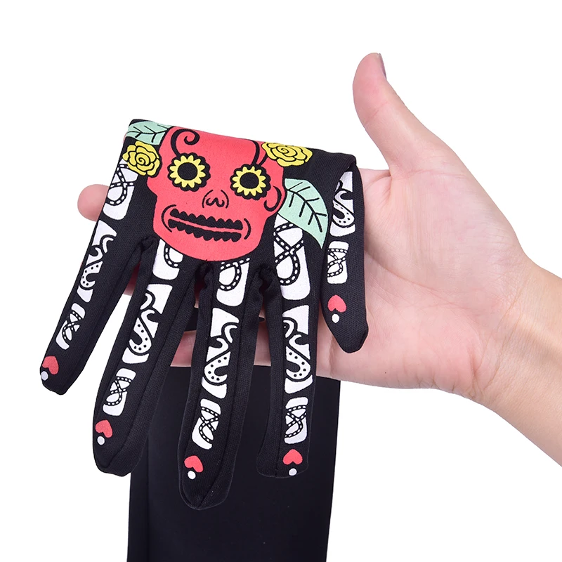 1 пара перчатки средней длины с скелетом черепа кости гримасы в виде рук