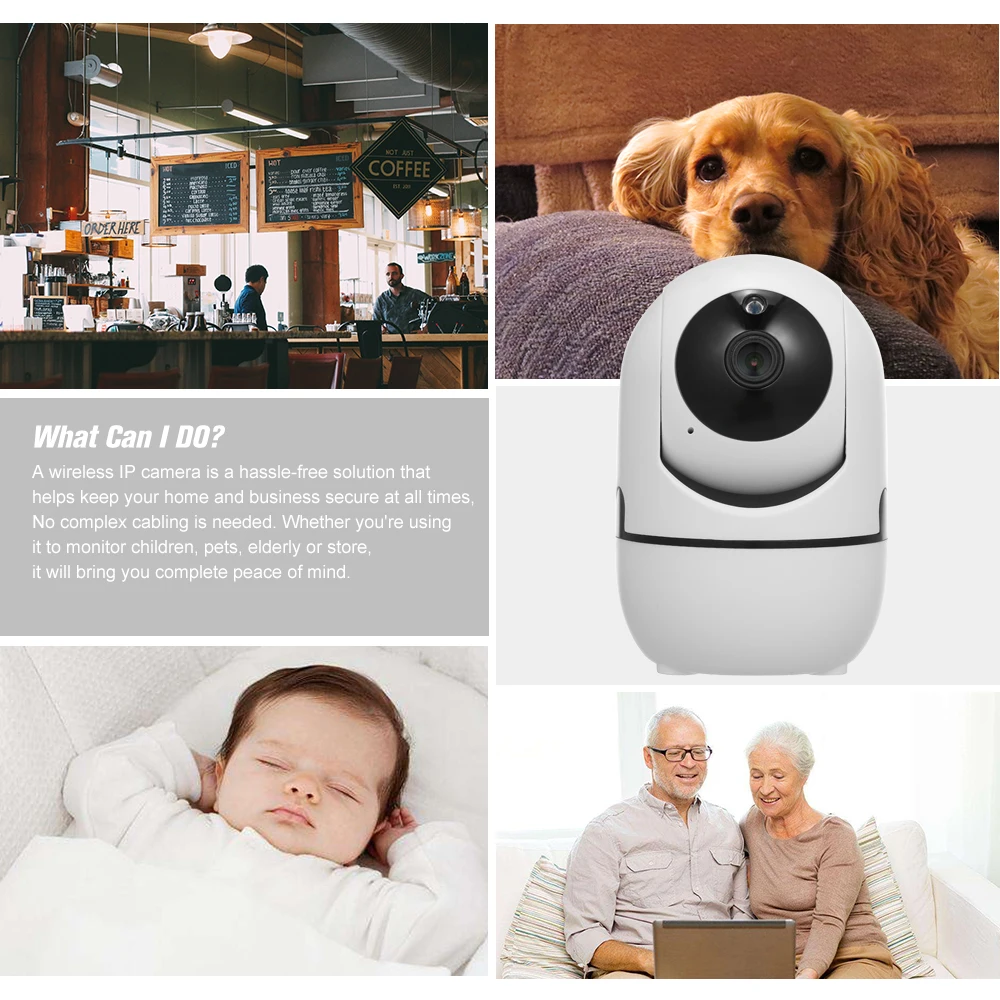 

1080P HD WiFi Camera Wireless IP Camera Baby Monitor Motion Detection Tracking Voice Alarm 2-way Audio Night Vision camera